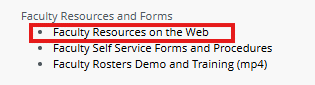 Faculty Resources on the Web 