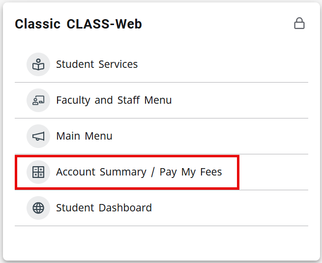 Classic CLASS-Web Card